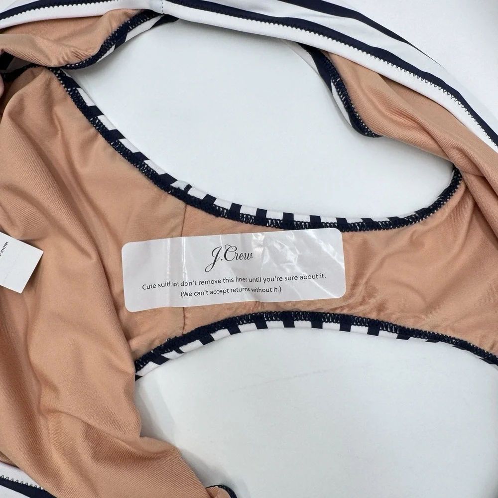 New J. Crew Bikini Bottom Navy blue white stripe women's Size 3X